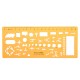 Physical Electrical Circuit Symbols Drafting Drawing Template KT Soft Plastifc Ruler Design Stencil