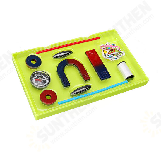 U Shaped Horseshoe Magnet Compass Kit Magnetic Field Physics Experiment Education Teaching Toys