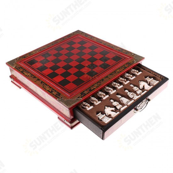 Vintage Wooden Chinese Chess Board Table Game Set Pieces Gift Toy Collectibles