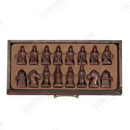 Vintage Wooden Chinese Chess Board Table Game Set Pieces Gift Toy Collectibles