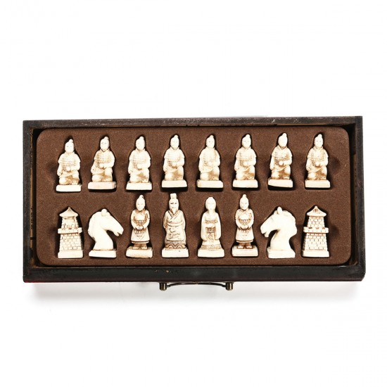 Vintage Wooden Chinese Chess Board Table Game Set Pieces Gift Toy Collectibles