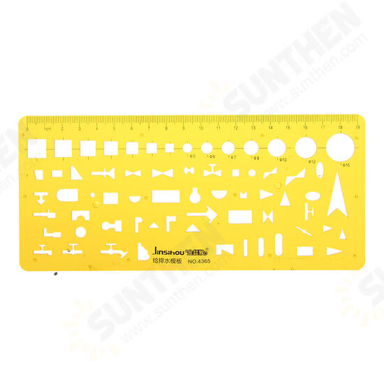 Water Supply and Drainage Design Drawing Template KT Soft Plastifc Ruler Drafting Stencil