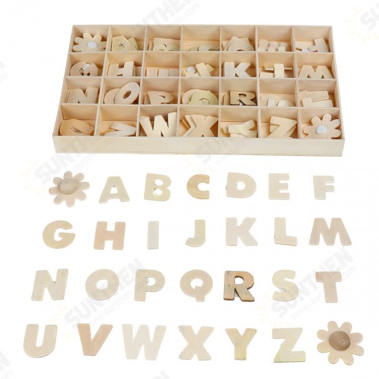 Wooden Alphabet Scrabble Toy Letters Number Educational Craft Children Kids Learning Toys Gift