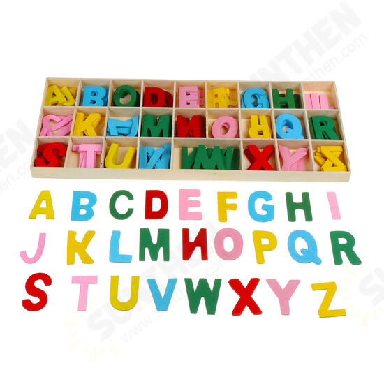 Wooden Alphabet Scrabble Toy Letters Number Educational Craft Children Kids Learning Toys Gift