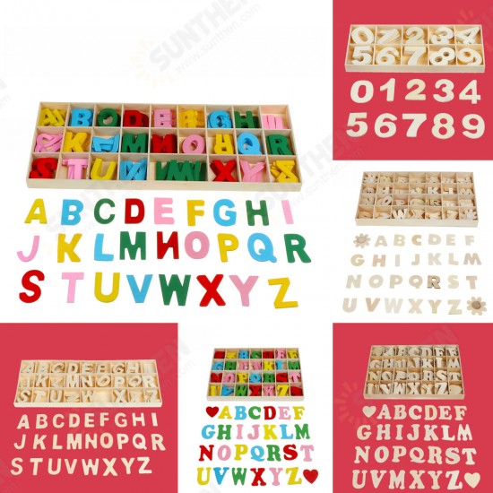 Wooden Alphabet Scrabble Toy Letters Number Educational Craft Children Kids Learning Toys Gift