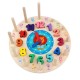 Wooden Baby Kids Rainbow Circle Number Alarm Clock Educational Teaching Toys