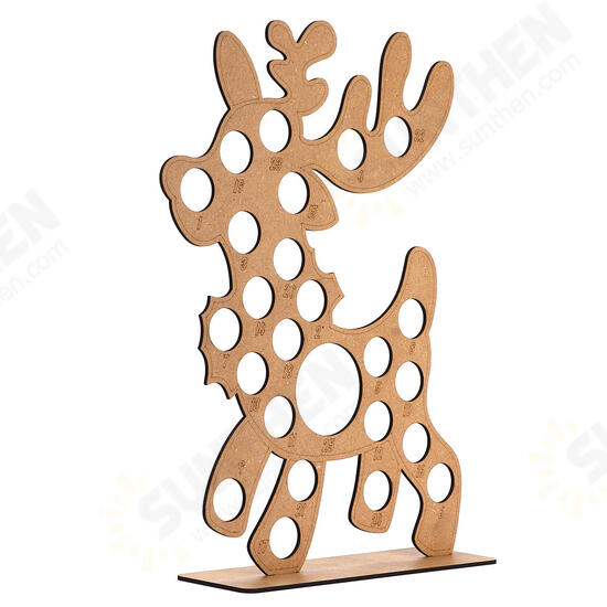 Wooden Christmas Advent Calendar Christmas Elk Decoration Fits 25 Circular Chocolates Candy Stand Rack