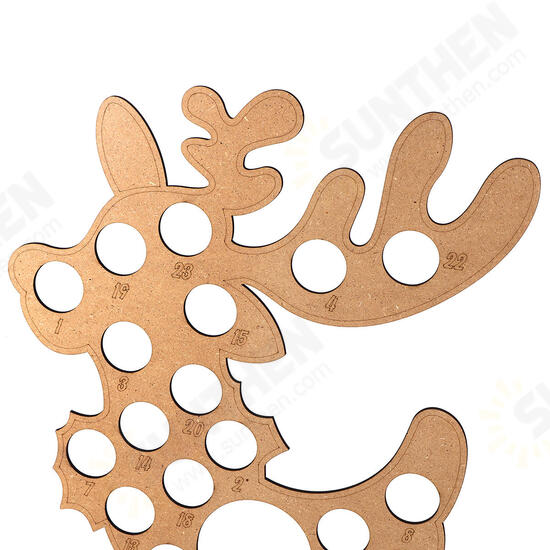 Wooden Christmas Advent Calendar Christmas Elk Decoration Fits 25 Circular Chocolates Candy Stand Rack