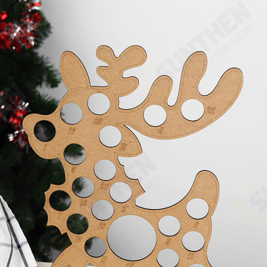 Wooden Christmas Advent Calendar Christmas Elk Decoration Fits 25 Circular Chocolates Candy Stand Rack