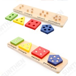 Wooden Geometric Matching Blocks Kids Baby Educational Toys Inlay Building Block Teaching Aid Toy Gift Wooden Geometric Matching Blocks Kids Baby Educational Toys Inlay Building Block Teaching Aid Toy Gift