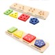 Wooden Geometric Matching Blocks Kids Baby Educational Toys Inlay Building Block Teaching Aid Toy Gift