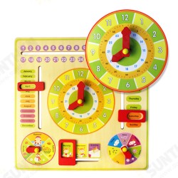 Wooden Multifunction Learning Clock Toy Alarm Calendar Cognition Educational Toys Wooden Multifunction Learning Clock Toy Alarm Calendar Cognition Educational Toys