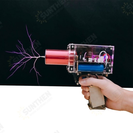 13cm Handheld Portable Artificial Lightning Scientific Experiment Tesla Coil with 12.6V 1A Power Supply Toy