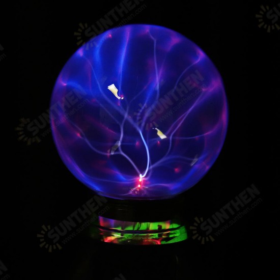 5 Inch Music Plasma Ball Sphere Light Crystal Light Magic Desk Lamp Novelty Bule Light Home Decor