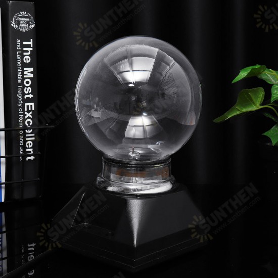 5 Inch Music Plasma Ball Sphere Light Crystal Light Magic Desk Lamp Novelty Bule Light Home Decor