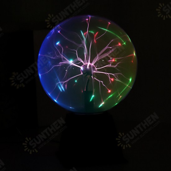 8 Inches Mixture Color Light Plasma Ball Electrostatic Voice-controlled Desk Lamp Magic Light