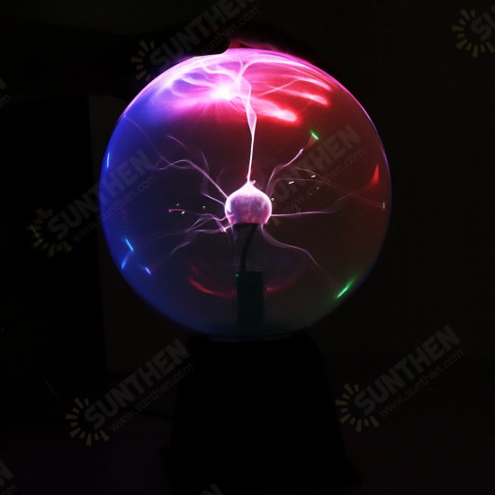 8 Inches Mixture Color Light Plasma Ball Electrostatic Voice-controlled Desk Lamp Magic Light