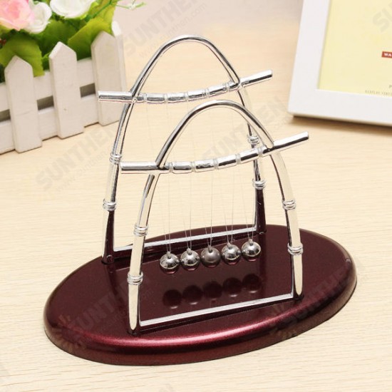 Arc-shaped Newton's Cradle Balance Ball Science Puzzle Fun Desk Toy