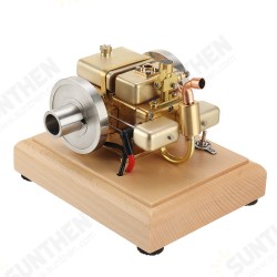 ET5S Horizontal Two Cylinder Engine Model Water-cooled Cooling Structure Brass And Stainless Steel STEM Engine Toys Collection Gifts ET5S Horizontal Two Cylinder Engine Model Water-cooled Cooling Structure Brass And Stainless Steel STEM Engine Toys Collection Gifts