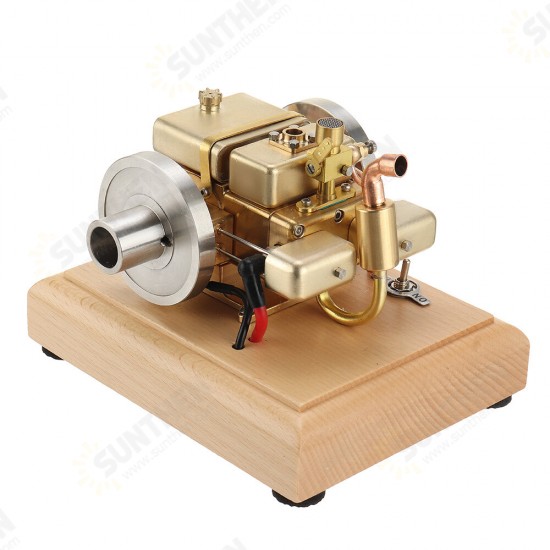 ET5S Horizontal Two Cylinder Engine Model Water-cooled Cooling Structure Brass And Stainless Steel STEM Engine Toys Collection Gifts