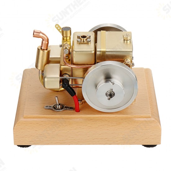 ET5S Horizontal Two Cylinder Engine Model Water-cooled Cooling Structure Brass And Stainless Steel STEM Engine Toys Collection Gifts