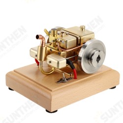 ET5S Horizontal Two Cylinder Engine Model Water-cooled Cooling Structure Brass And Stainless Steel STEM Engine Toys Collection Gifts ET5S Horizontal Two Cylinder Engine Model Water-cooled Cooling Structure Brass And Stainless Steel STEM Engine Toys Collection Gifts