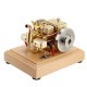ET5S Horizontal Two Cylinder Engine Model Water-cooled Cooling Structure Brass And Stainless Steel STEM Engine Toys Collection Gifts
