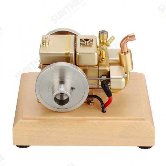 ET5S Horizontal Two Cylinder Engine Model Water-cooled Cooling Structure Brass And Stainless Steel STEM Engine Toys Collection Gifts