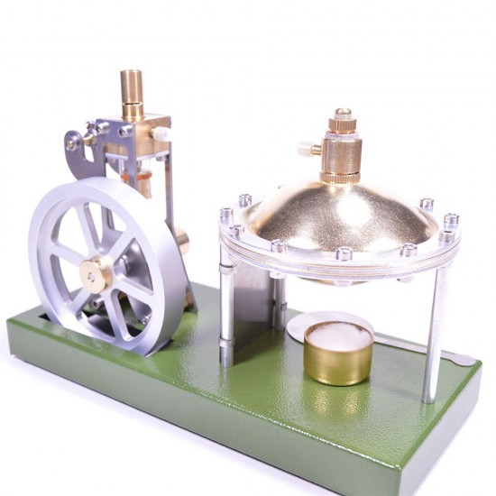 Enjomor Vertical Transparent Cylinder Steam Engine with UFO Hero's Engine Boiler Education Toy Gift for Adults & Kids