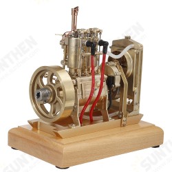 H74 Vertical Double Cylinder Gasoline Brass and Stainless Steel Engine Water Circulation Cooling with Heatdissipation Tank, Water Pump and Fan H74 Vertical Double Cylinder Gasoline Brass and Stainless Steel Engine Water Circulation Cooling with Heatdissipation Tank, Water Pump and Fan