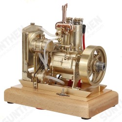 H74 Vertical Double Cylinder Gasoline Brass and Stainless Steel Engine Water Circulation Cooling with Heatdissipation Tank, Water Pump and Fan H74 Vertical Double Cylinder Gasoline Brass and Stainless Steel Engine Water Circulation Cooling with Heatdissipation Tank, Water Pump and Fan