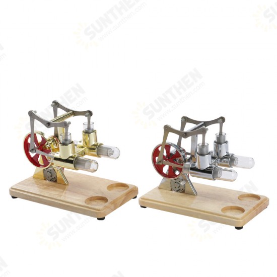 LL-008 Two-cylinder Balance Stirling Generator Model Science Experiment Toys