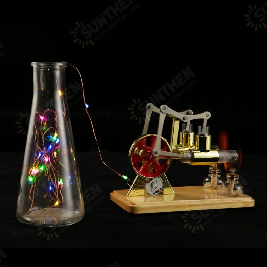 LL-008 Two-cylinder Balance Stirling Generator Model Science Experiment Toys