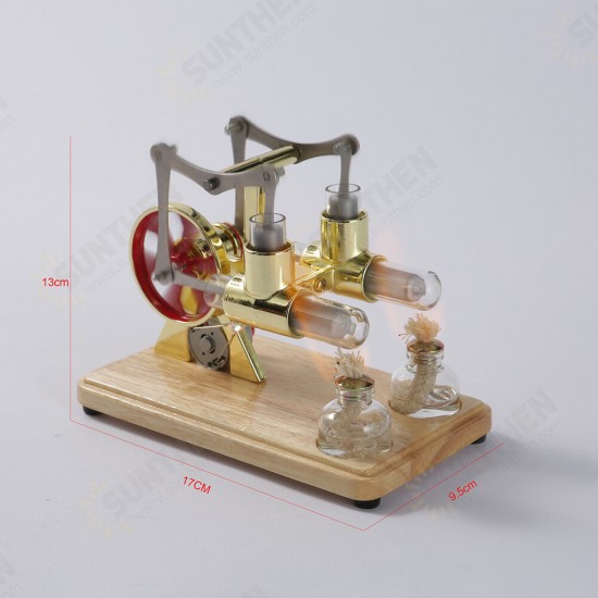 LL-008 Two-cylinder Balance Stirling Generator Model Science Experiment Toys