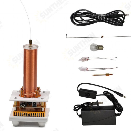 Music Tesla Coil Plasma Speaker Loudspeaker DC 24V 3A Wireless Transmission Sound Solid Power Kit With Acrylic Shell EU/US Power Plug