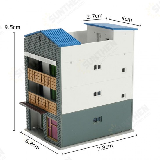 N Scale Gauge 1/144 White 4 Story Commercial Trade Model Building GUNDAM Model Scene