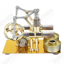 Mini Hot Air Stirling Engine Generator Double Cylinder Engine Model Mini Hot Air Stirling Engine Generator Double Cylinder Engine Model