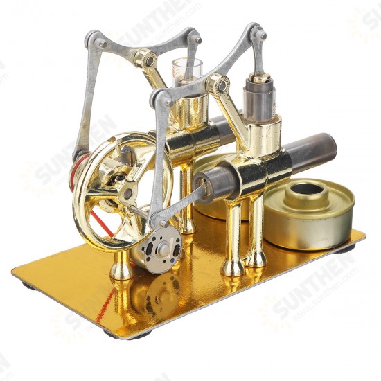 Mini Hot Air Stirling Engine Generator Double Cylinder Engine Model