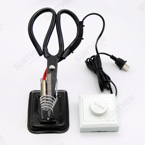 1Pc 220V Adjustable Electric Heating Tailor Scissors With Switch Controller And Stand