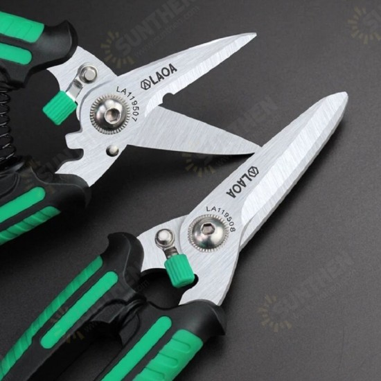 Multifunctional Scissors with safety Lock Stainless Shears Cutting Leather Wire cutters Household scissors