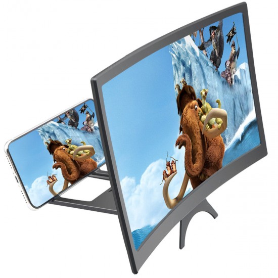 12 Inch Curved 3D HD Phone Screen Magnifier Movie Video Amplifier for Smart Phones Below 6.5 Inch for iPhone Huawei LG