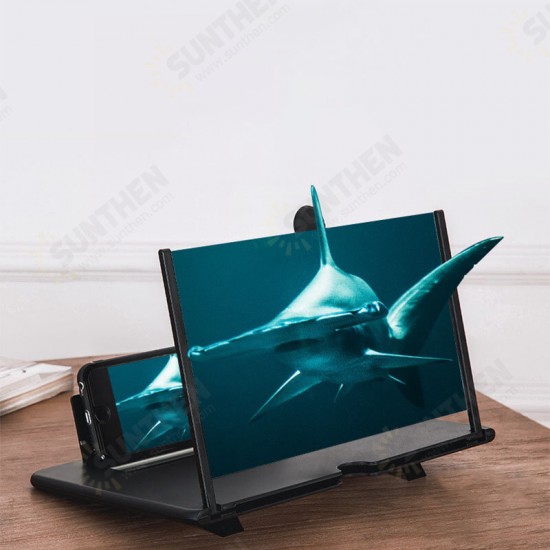 12 inch HD 3D Creative Foldable Phone Screen Magnifier Enlarge 3-4 Times Movie Video Screen Amplifier Lazy Desktop Mounts for all Cell Phone