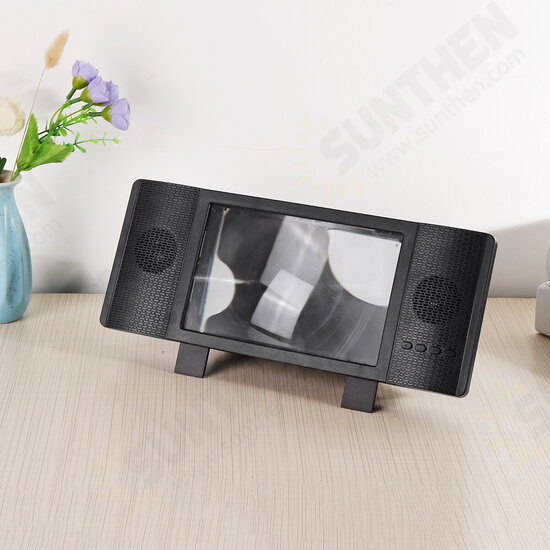 Foldable 12inch 3D Enlarged Mobile Phone HD Screen Magnifier Amplifier Stand FM TF Phone Holder