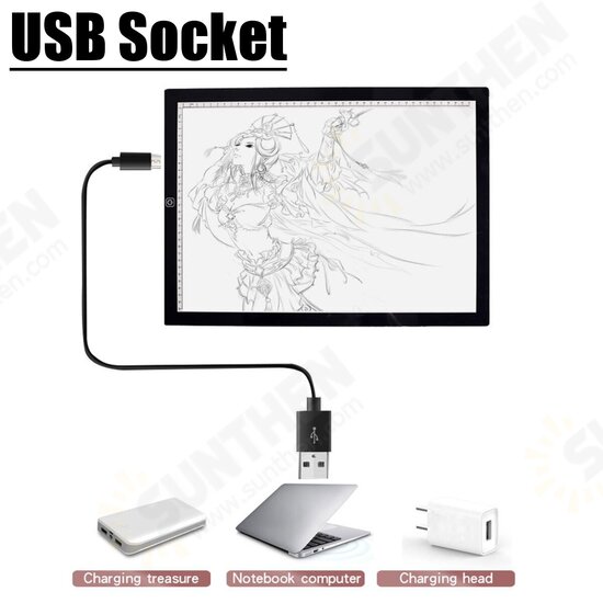 LED Tracing Light Box Board Art Tattoo A3 Drawing Pad Table Stencil Display