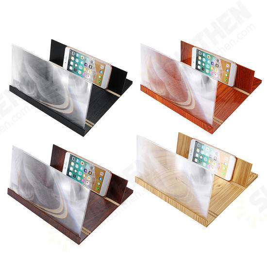 Universal 3D Phone Screen Magnifier Stereoscopic Amplifying 12 Inch Desktop Wood Bracket Phone Holder For Mobilephone