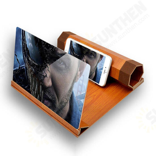 Unversal 12inch 3D HD Rollable Wood Phone Screen Magnifier Video Movie Amplifier For Smart Phone