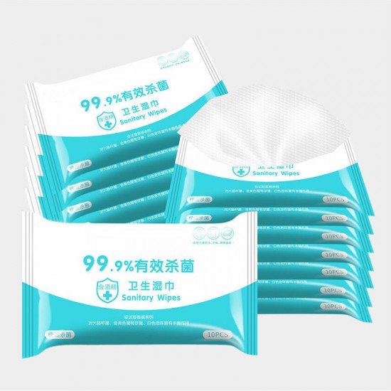 10pcs Disposable 75% Alcohol Cleaning Wet Wipes Safety Pads Sterilization Cleanser Paper