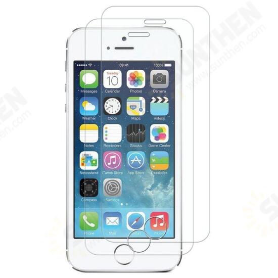 2 Pack 0.26mm 9H Scratch Resistant Tempered Glass Screen Protector For iPhone 5/5s/SE