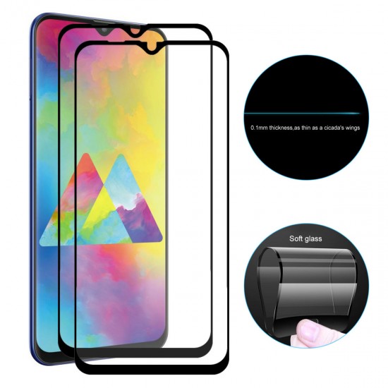 2 Packs 0.1mm Soft Tempered Glass Full Cover Screen Protector For Samsung Galaxy M20 2019