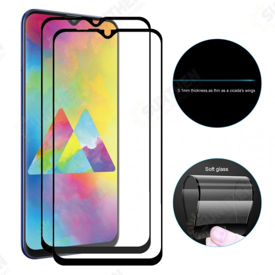 2 Packs 0.1mm Soft Tempered Glass Full Cover Screen Protector For Samsung Galaxy M20 2019